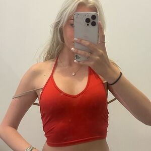 Red Halter Crop Top